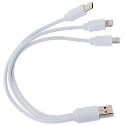 Кабель USB 3 в 1 (Micro, Type-C, Lightning), Белый